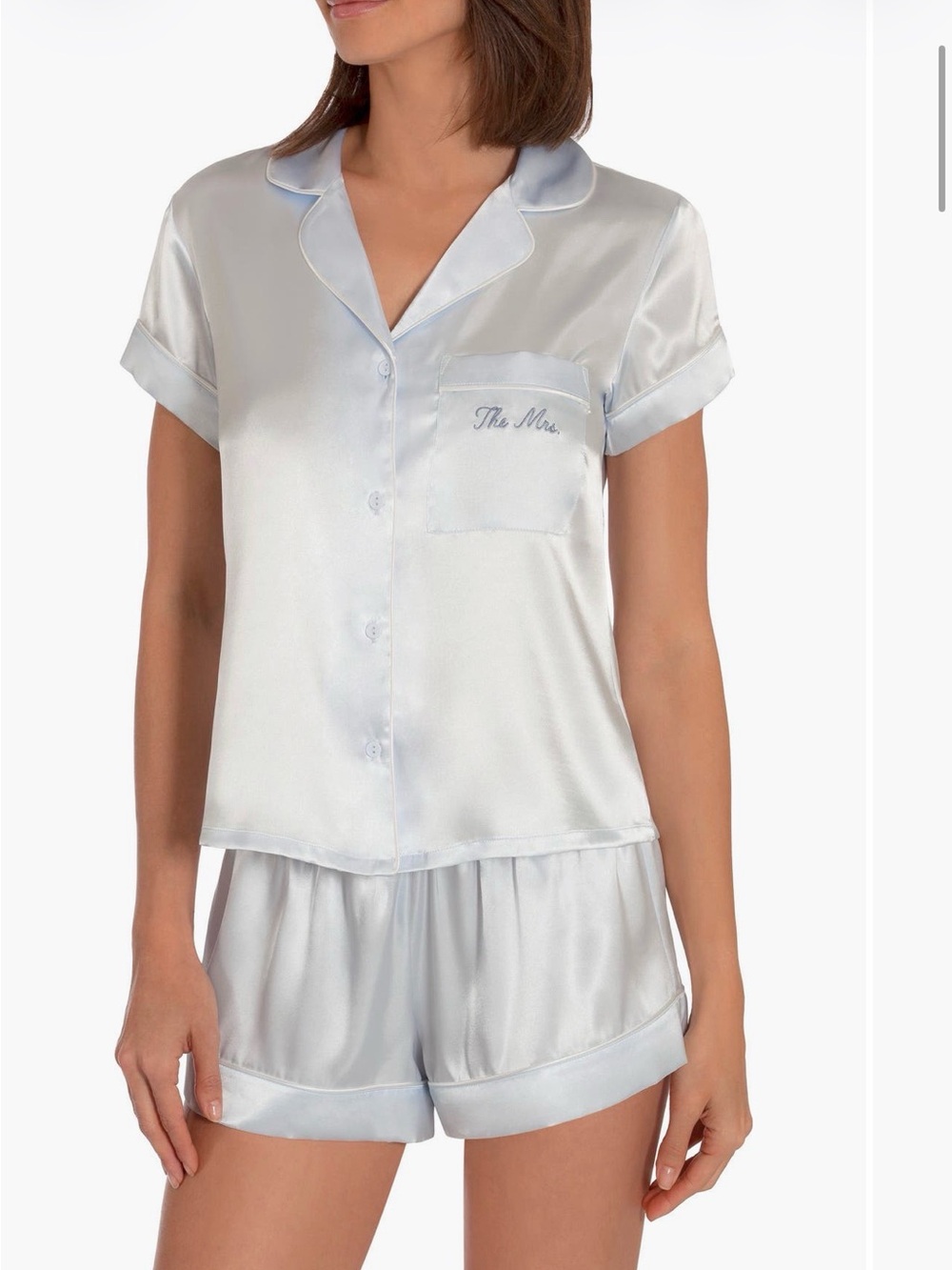 In Bloom by Jonquil Mrs. Blue Bridal Satin Pjs
